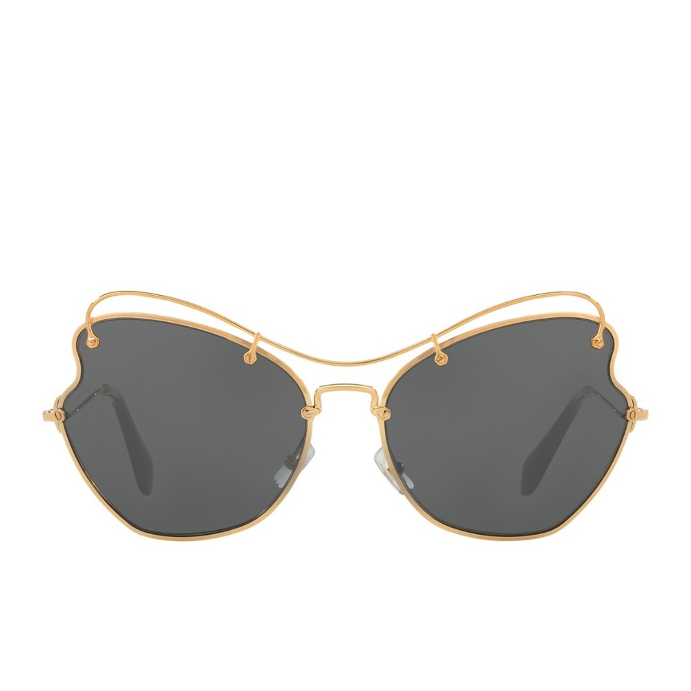 MIU MIU Gold frame Irregular Butterfly Sunglasses